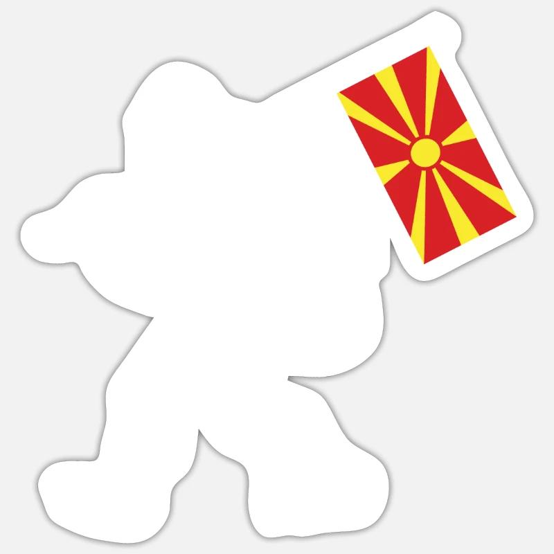 Macédoine du Nord - Sticker taille S (10 x 10 cm) - blanc mat
