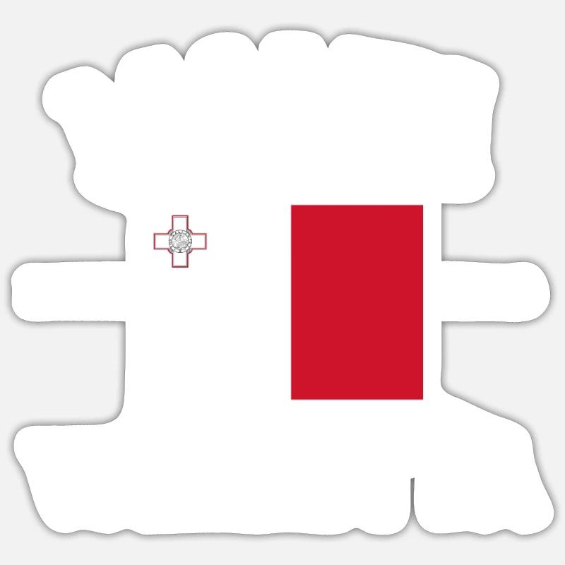 Malte - Sticker taille S (10 x 10 cm) - blanc mat