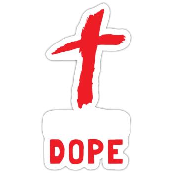 Chrétien - Dieu est noir et rouge - Sticker taille S (10 x 10 cm) - blanc mat - Devant