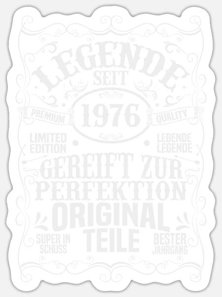 Legendär seit 1976 - Sticker Größe S (10 x 10 cm) - Mattweiß