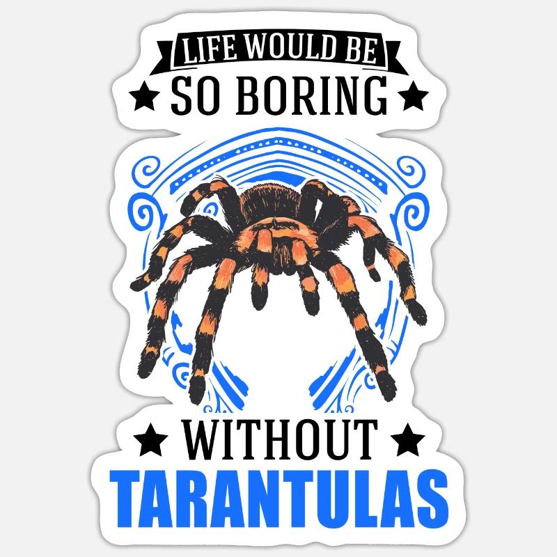 Tarantel Geschenk Spinne Tarantula - Sticker Größe S (10 x 10 cm) - Mattweiß