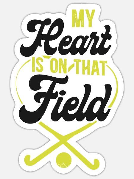 Field Hockey Mom My Heart Is On - Sticker Größe S (10 x 10 cm) - Mattweiß