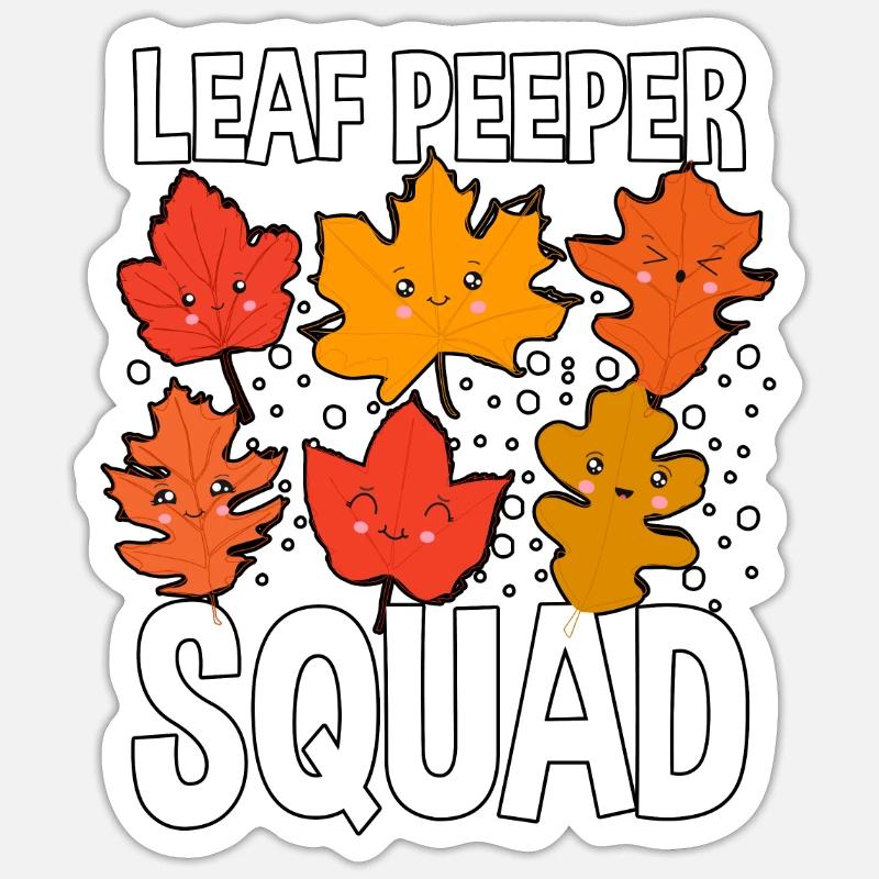 Leaf Peeper Squad Feuilles d’automne Feuillage d’automne Sticker taille S (10 x 10 cm)