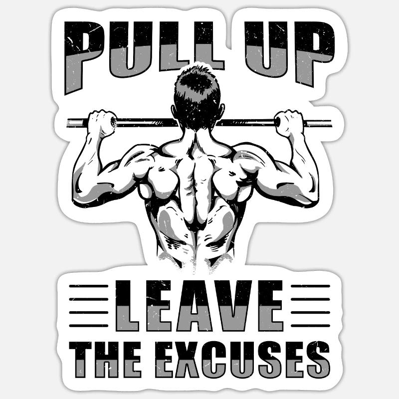 Fitness Workout Training Exercise Pull-Up Sticker size S (10 x 10 cm)