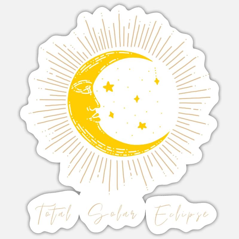 Éclipse solaire - Sticker taille S (10 x 10 cm) - blanc mat