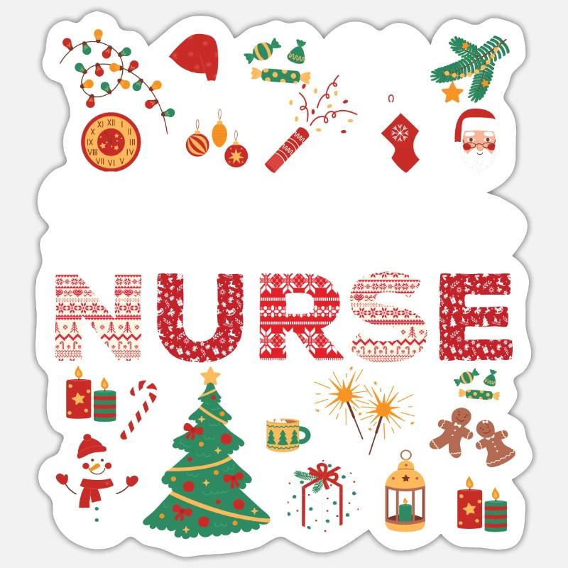 Brustpflege Krankenschwester Weihnachtsgeschenk - Sticker Größe S (10 x 10 cm) - Mattweiß