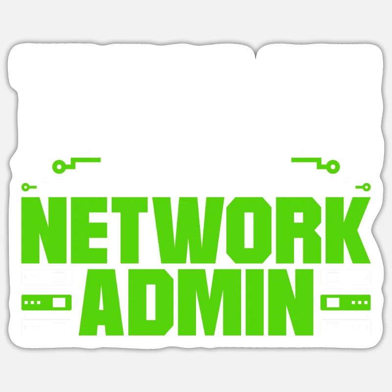 Programmeur, Administrateur Réseau - Sticker taille S (10 x 10 cm) - blanc mat