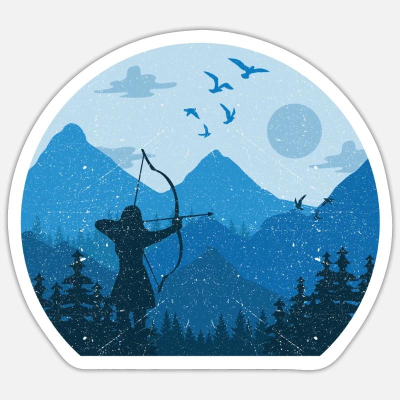 Archery - Sticker size S (10 x 10 cm) - white matte