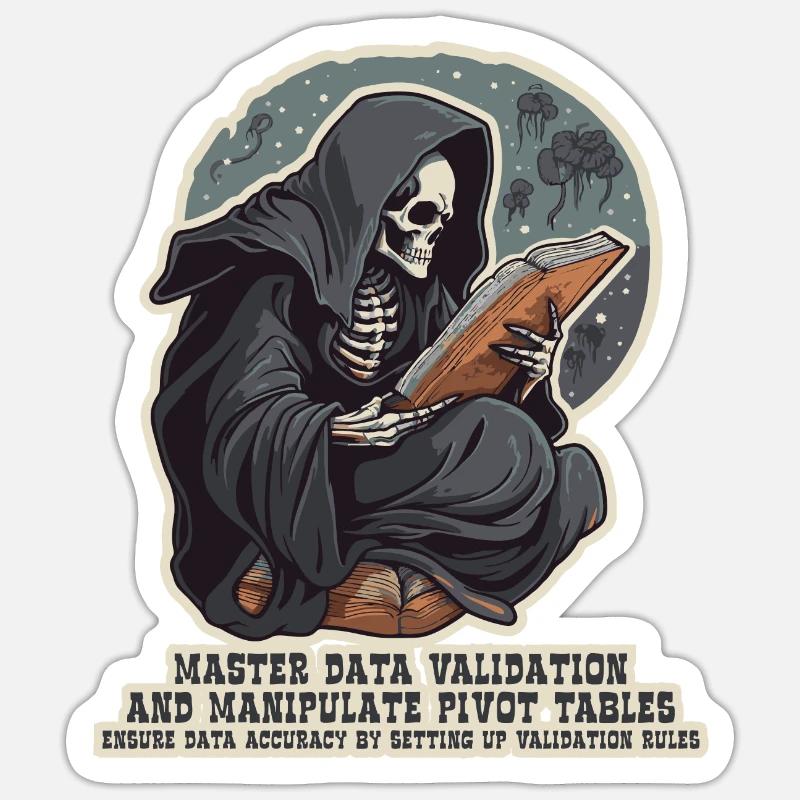 Grim Reaper trains in data analysis Sticker size S (10 x 10 cm)