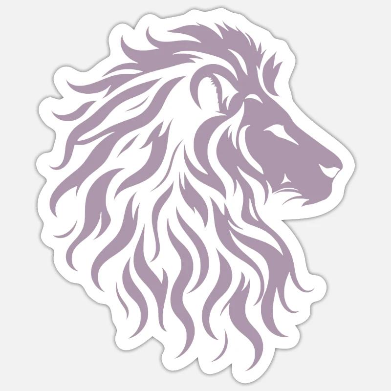 Silhouette majestueuse de tête de lion Sticker taille S (10 x 10 cm)