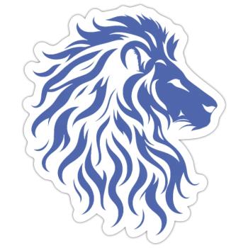 Majestätische Löwenkopf-Silhouette - Sticker Größe S (10 x 10 cm) - Mattweiß - Vorne