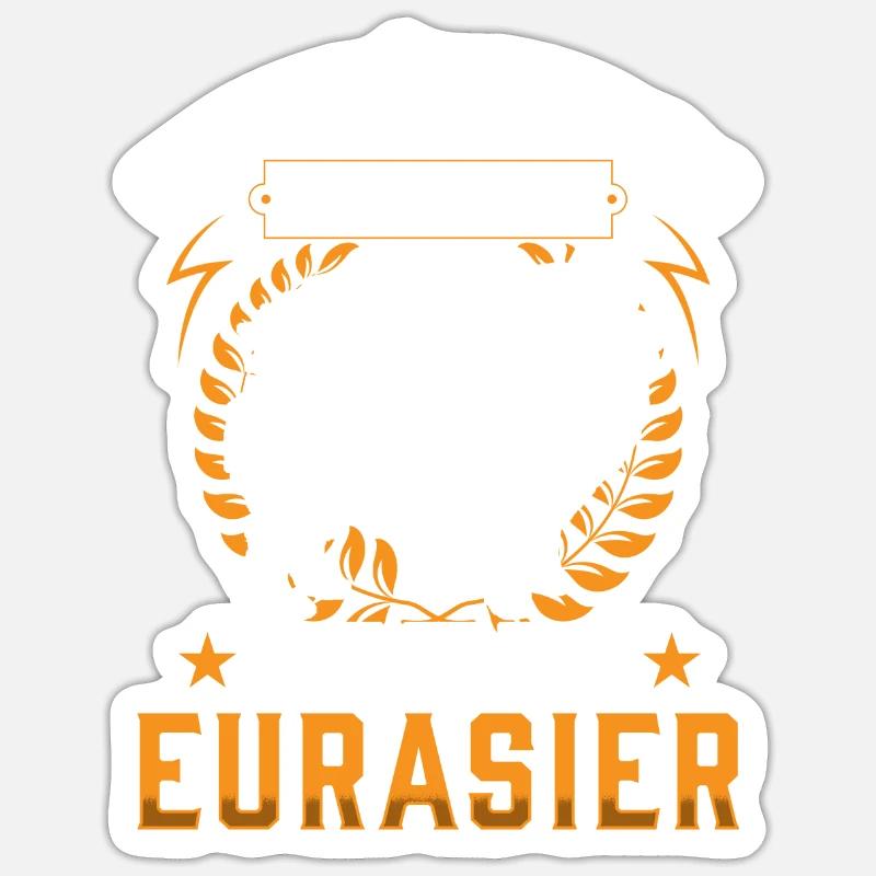 Mann mit Eurasier Eurasian Spitz Sticker Größe S (10 x 10 cm)