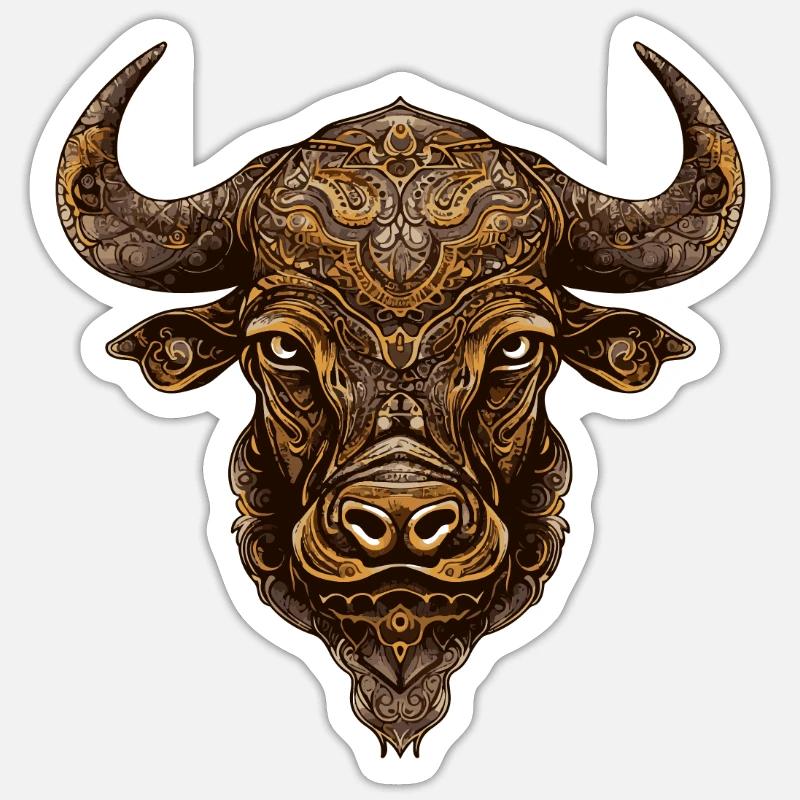 Bulle Kopf Tier Taurus - Sticker Größe S (10 x 10 cm) - Mattweiß