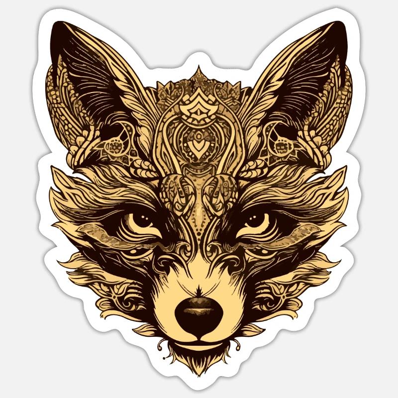 Fuchs Kopf Tier - Sticker Größe S (10 x 10 cm) - Mattweiß