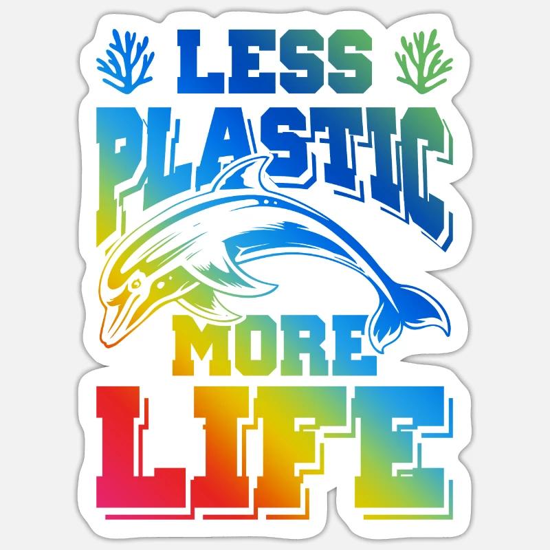 Plastic Save the Ocean - Sticker size S (10 x 10 cm) - white matte