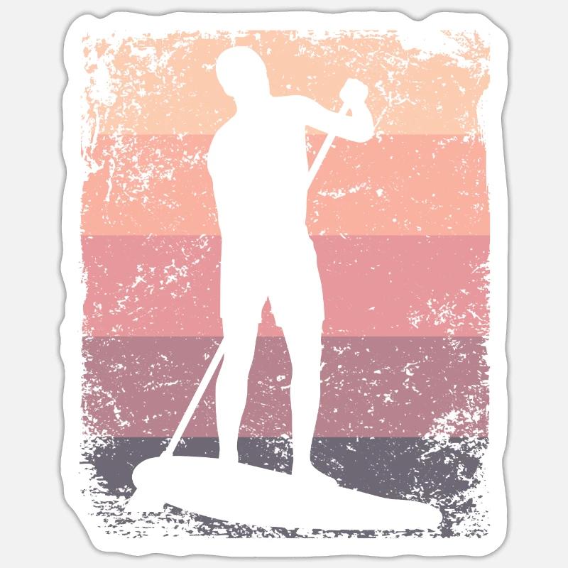 Stand Up Paddle Stand Up Board Sup - Sticker taille S (10 x 10 cm) - blanc mat