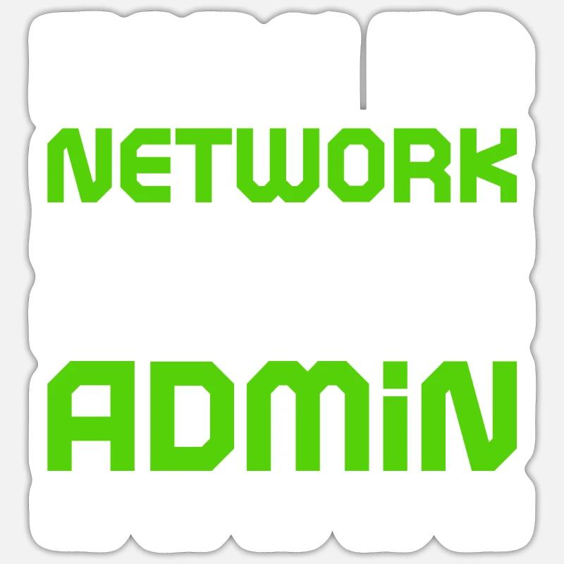 Administrateur réseau Programmeur - Sticker taille S (10 x 10 cm) - blanc mat