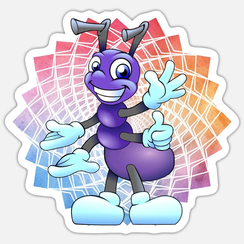 fourmi - Sticker taille S (10 x 10 cm) - blanc mat