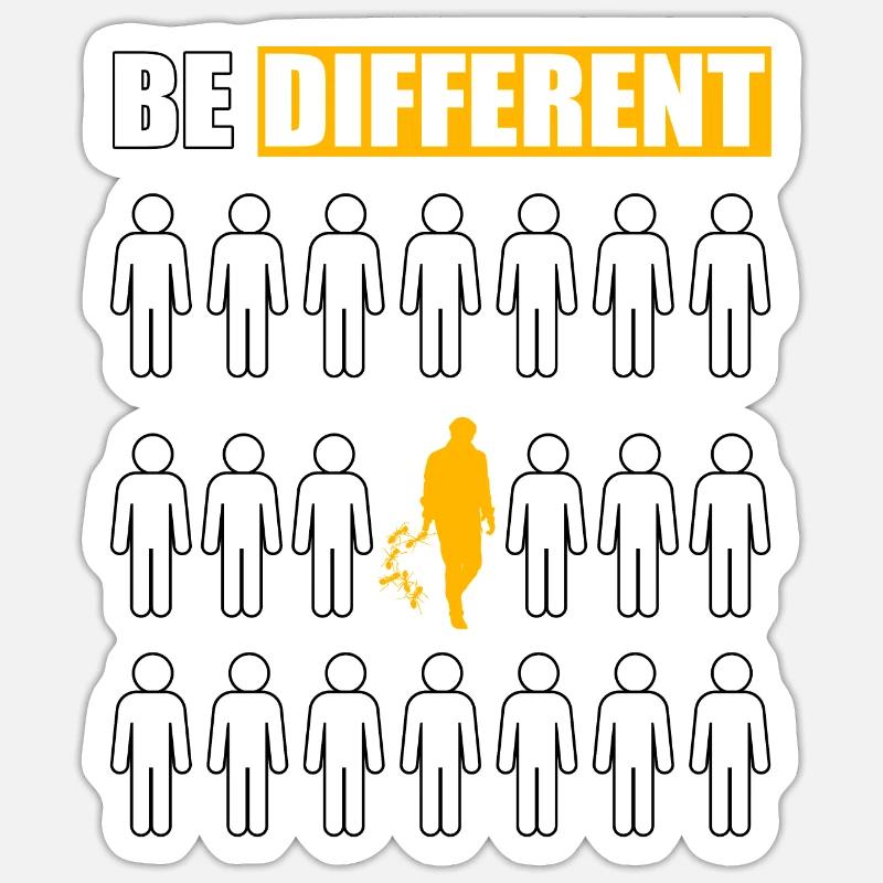 Be Different Ameise - Sticker Größe S (10 x 10 cm) - Mattweiß
