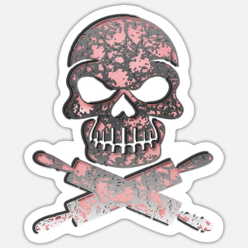 Skull skull with dough rolls Sticker size S (10 x 10 cm)