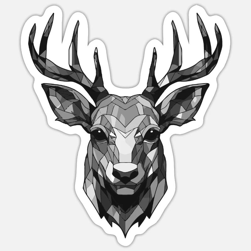 Deer Head - Sticker size S (10 x 10 cm) - white matte