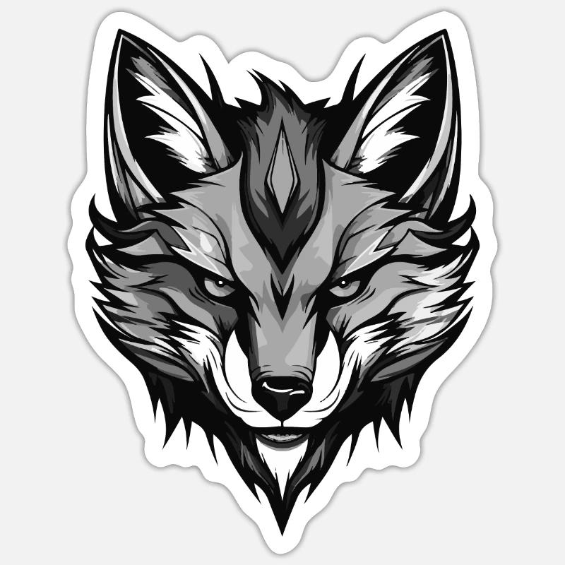 Fox Head - Sticker size S (10 x 10 cm) - white matte