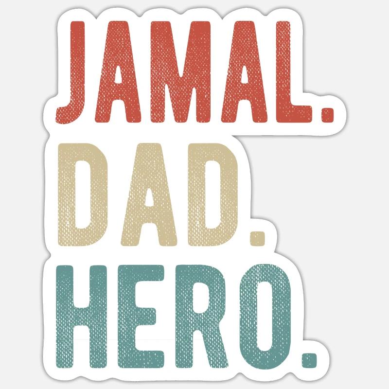 Jamal Papa Héros - Sticker taille S (10 x 10 cm) - blanc mat