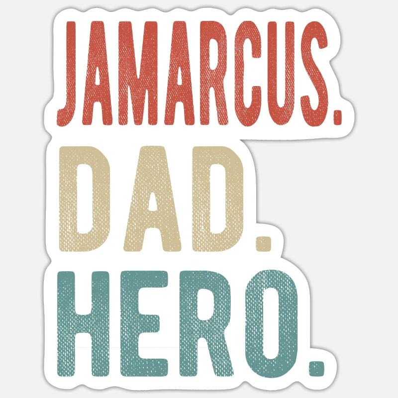 Jamarcus Papa Héros - Sticker taille S (10 x 10 cm) - blanc mat