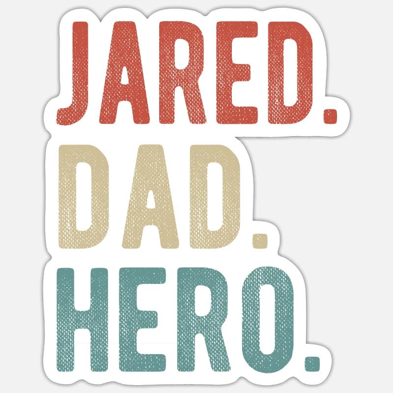 Jared Papa Héros - Sticker taille S (10 x 10 cm) - blanc mat
