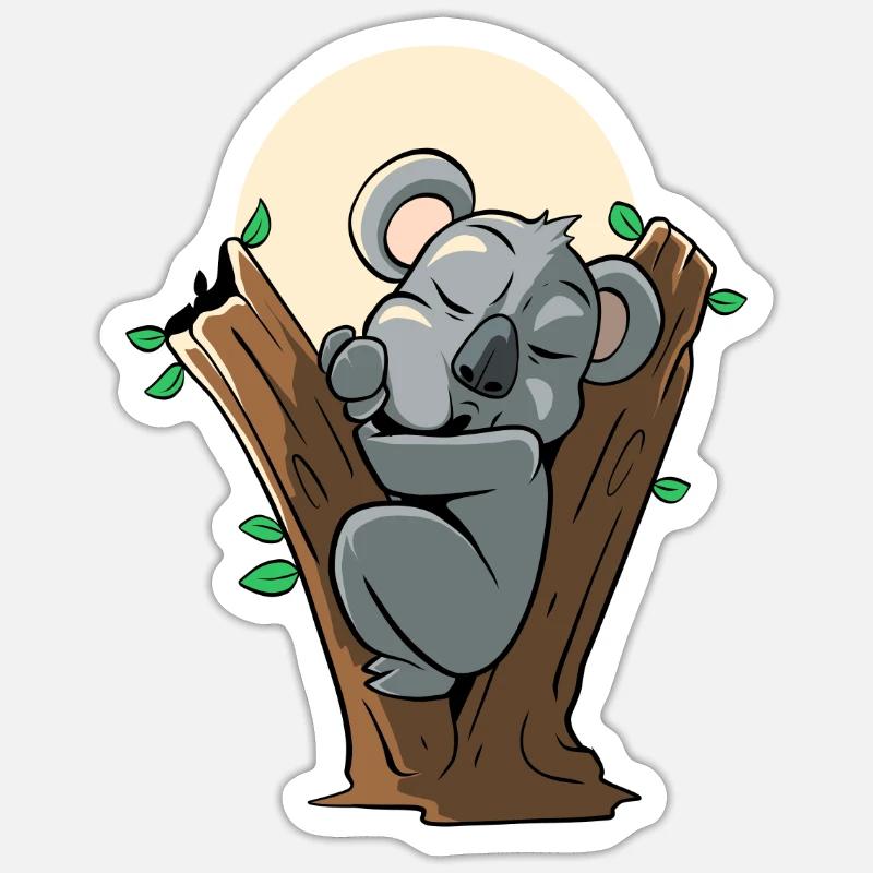 Sleeping Koala Bear - Sticker size S (10 x 10 cm) - white matte