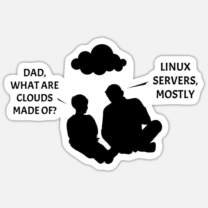 Clouds : Linux et les puzzles - Sticker taille S (10 x 10 cm) - blanc mat