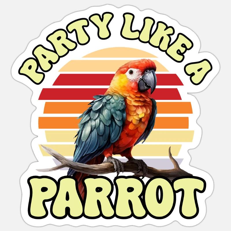 Perruche Perruche Oiseau Perruche Propriétaire - Sticker taille S (10 x 10 cm) - blanc mat