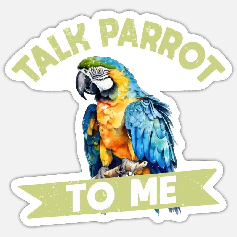 Perruche Perruche Oiseau Perruche Propriétaire - Sticker taille S (10 x 10 cm) - blanc mat
