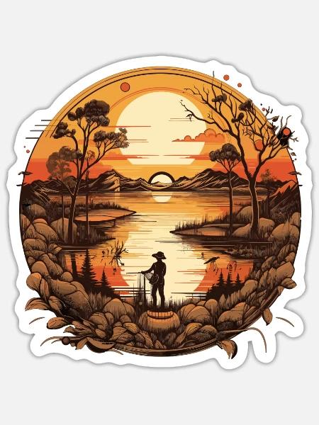 Angler Kajak-Angelboot Karpfenangeln - Sticker Größe S (10 x 10 cm) - Mattweiß