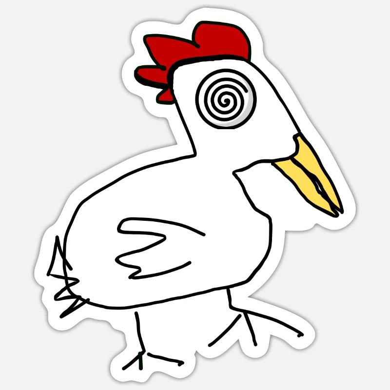 Huhn - Sticker Größe S (10 x 10 cm) - Mattweiß