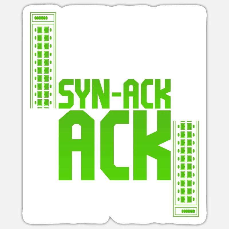Netzwerkadministrator Syn Syn-Ack Ack Repeat Sticker Größe S (10 x 10 cm)