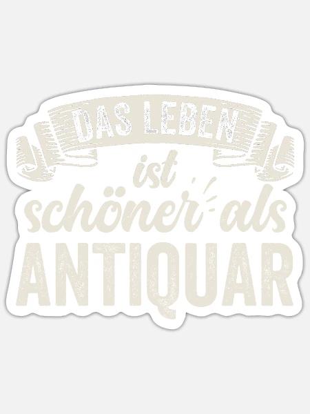 Lustige Antiquar Bücher Antiquitäten Sammlerstücke - Sticker Größe S (10 x 10 cm) - Mattweiß