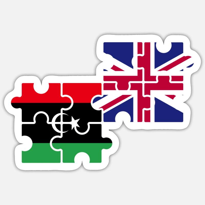 Libya UK Flag British Libyan Sticker size S (10 x 10 cm)
