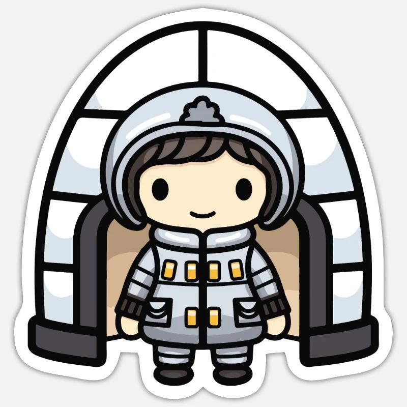 Igloo Eskimo Winter Comic - Sticker size S (10 x 10 cm) - white matte