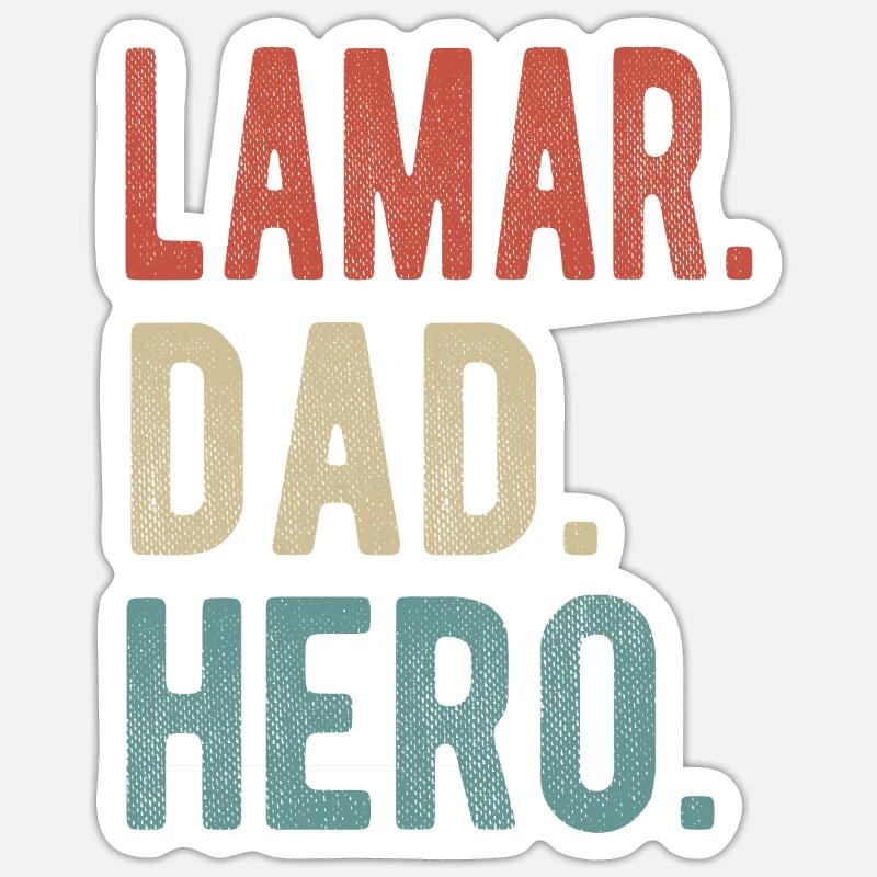 Lamar Papa Héros - Sticker taille S (10 x 10 cm) - blanc mat
