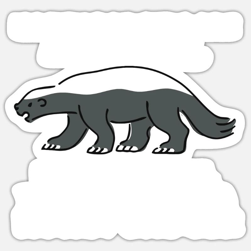 Ich bin ein Honigdachs - Sticker Größe S (10 x 10 cm) - Mattweiß