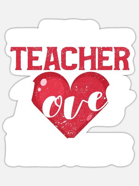 Diese Lehrerin liebt ihre Kinder lustig Valentin - Sticker Größe S (10 x 10 cm) - Mattweiß