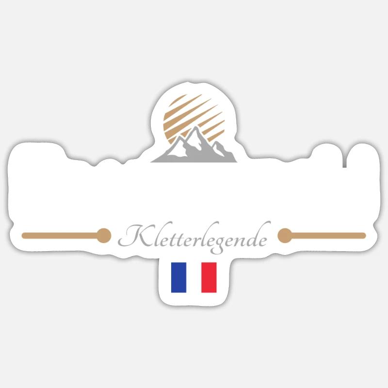 Frankreich Klettern - Sticker Größe S (10 x 10 cm) - Mattweiß