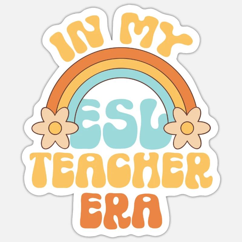 Professeur d’anglais langue seconde langue étrangère Sticker taille S (10 x 10 cm)