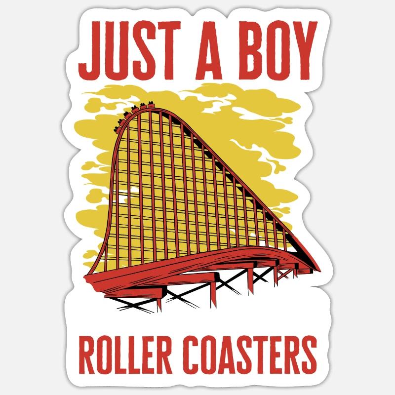 Achterbahn Rollercoaster Freizeitpark Sticker Größe S (10 x 10 cm)
