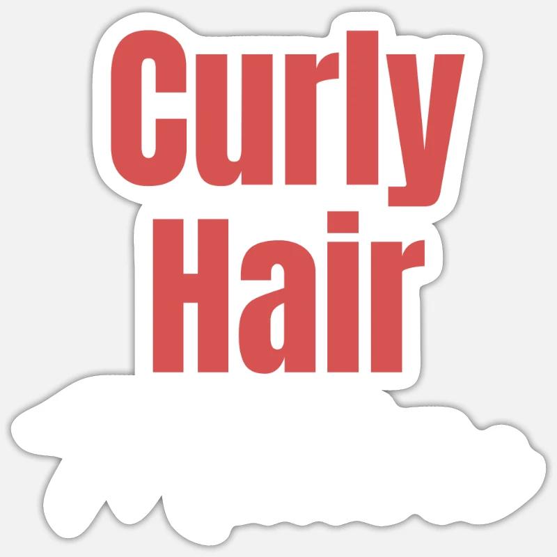 Les cheveux bouclés comptent drôle ondulé Sticker taille S (10 x 10 cm)