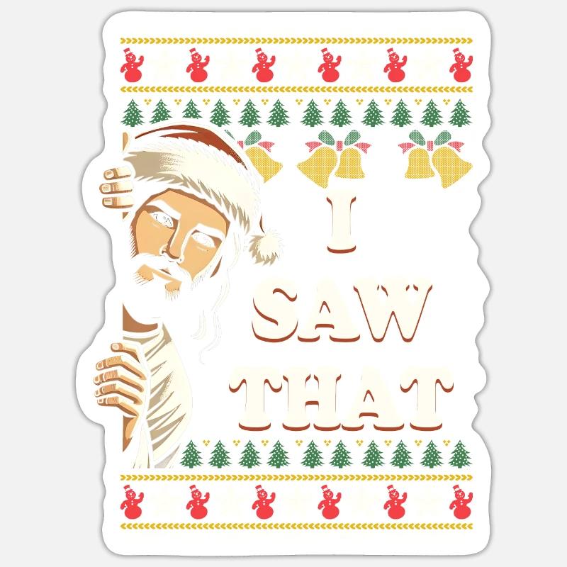 Ugly Hässlicher Weihnachtspulli Jesus Meme - Sticker Größe S (10 x 10 cm) - Mattweiß