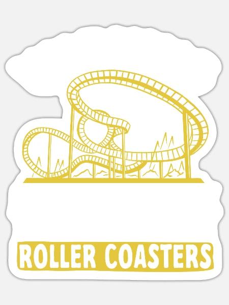 Achterbahn Rollercoaster Freizeitpark - Sticker Größe S (10 x 10 cm) - Mattweiß