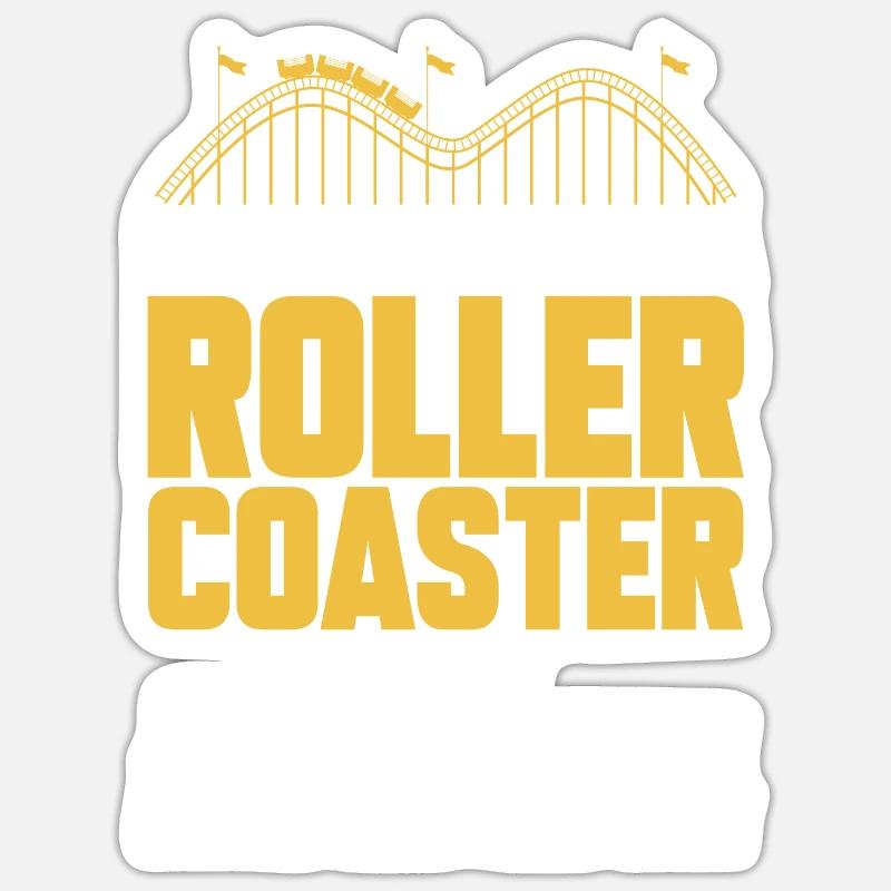 Achterbahn Rollercoaster Freizeitpark - Sticker Größe S (10 x 10 cm) - Mattweiß