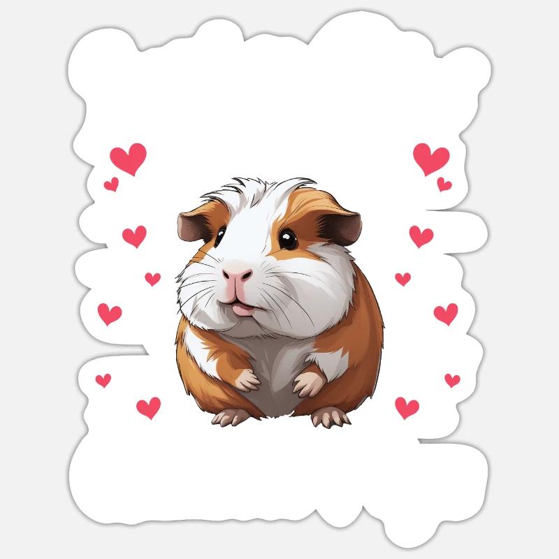 Cobaye - Sticker taille S (10 x 10 cm) - blanc mat